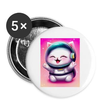 ASTRONOUT - Buttons large 2.2''/56 mm (5-pack) - white - Front