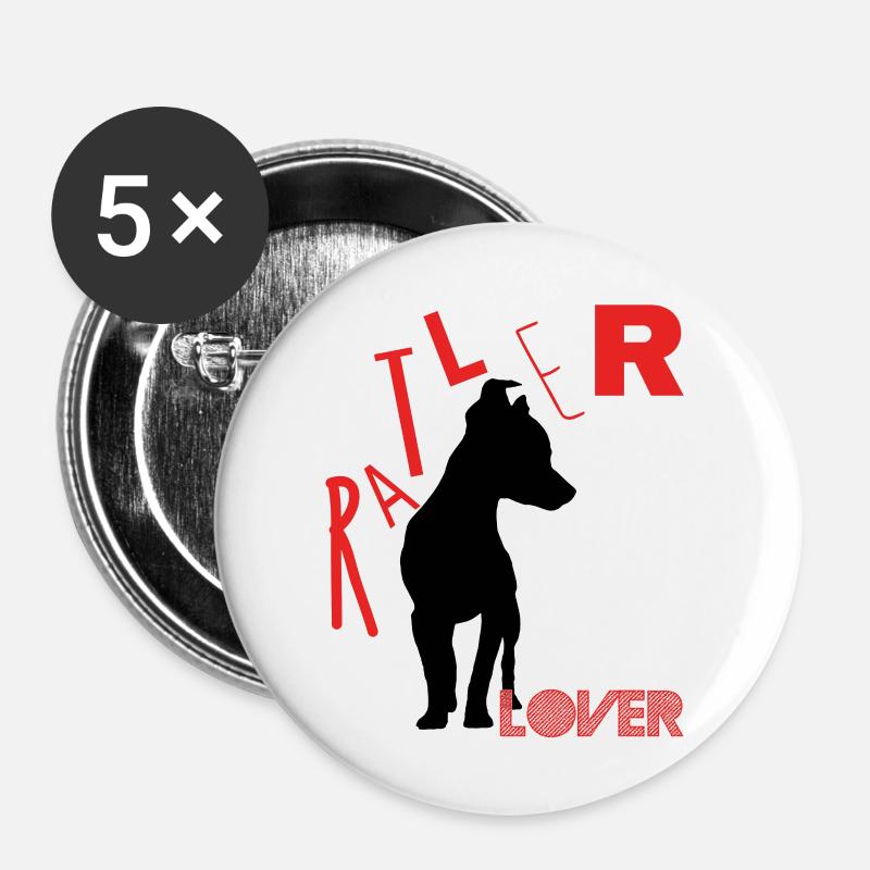Ratler lover - Buttons large 2.2''/56 mm (5-pack) - white