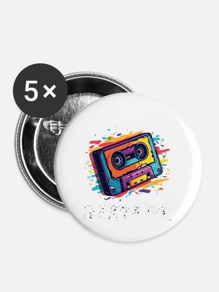 Like my mixtape - Buttons groß 56 mm (5er Pack) - Weiß