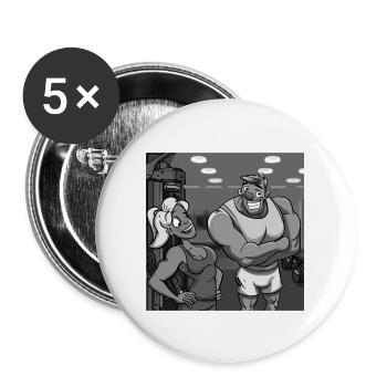 GYM - Buttons large 2.2''/56 mm (5-pack) - white - Front
