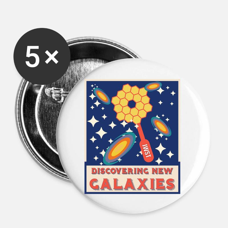 Discovering new galaxies - Buttons large 2.2''/56 mm (5-pack) - white