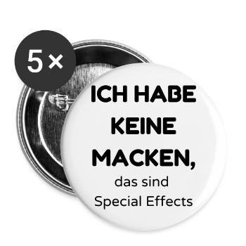 Macken - Buttons groß 56 mm (5er Pack) - Weiß - Vorne