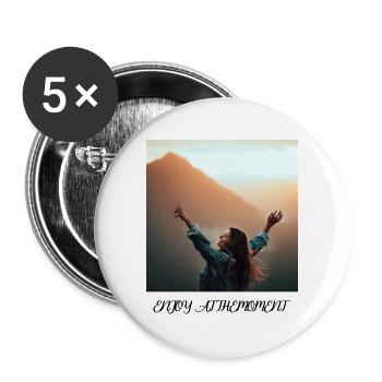 LE MOMENT - Lot de 5 grands badges (56 mm) - blanc - Devant