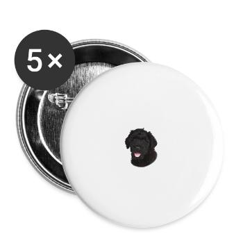 Vorsicht vor dem Herrchen - Russischer Terrier - Buttons groß 56 mm (5er Pack) - Weiß - Vorne
