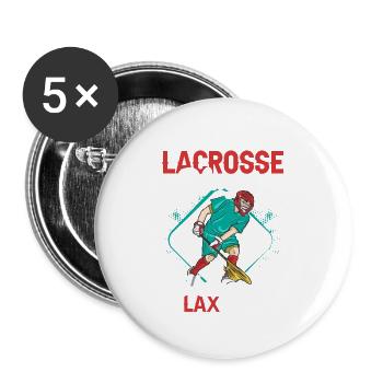 Lacrosse Player Have A Relaxed Life Lifestyle Team - Buttons groß 56 mm (5er Pack) - Weiß - Vorne