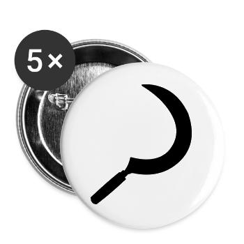 Sickle shadow image - Buttons large 2.2''/56 mm (5-pack) - white - Front