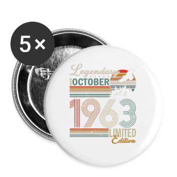 1963 October Palm Vintage - Buttons large 2.2''/56 mm (5-pack) - white - Front