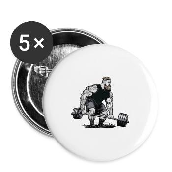 Viking Sports Fan Bodybuilding Fitness Viking - Buttons large 2.2''/56 mm (5-pack) - white - Front