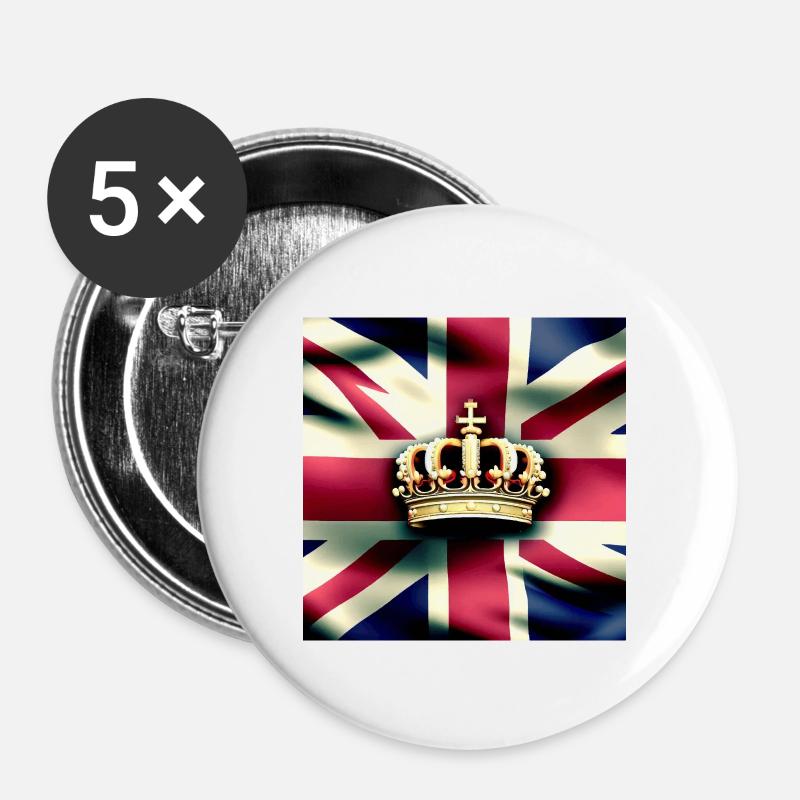 CORONATION TSHIRT - Buttons large 2.2''/56 mm (5-pack) - white