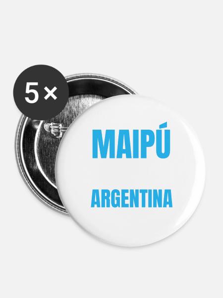 Maipu Argentinia Maipu Argentinien - Buttons groß 56 mm (5er Pack) - Weiß