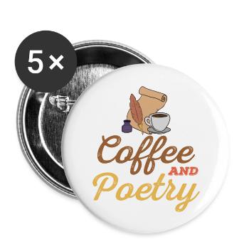Poet Poesie Dichter Poetry I Geschenk - Buttons groß 56 mm (5er Pack) - Weiß - Vorne