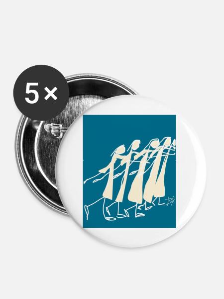 Schwarm - Buttons groß 56 mm (5er Pack) - Weiß