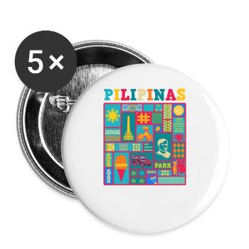 Philippines Filipino Flag Pride I Gift - Buttons large 2.2''/56 mm (5-pack) - white - Front