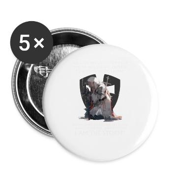Christlicher Bibelvers Religiöses Kreuz Anime Cool - Buttons groß 56 mm (5er Pack) - Weiß - Vorne