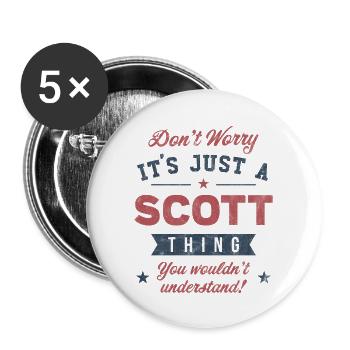 C’est un truc de Scott - Lot de 5 grands badges (56 mm) - blanc - Devant