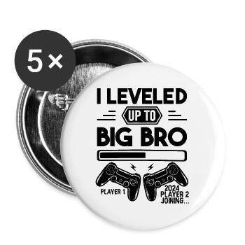 I Leveled Up To Big Bro Player 2 Joining - Brother - Buttons large 2.2''/56 mm (5-pack) - white - Front