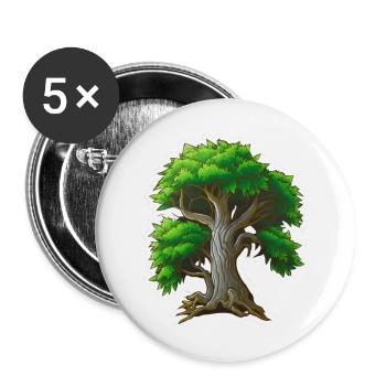 Lebenssäule: Der majestätische Baum - Buttons groß 56 mm (5er Pack) - Weiß - Vorne
