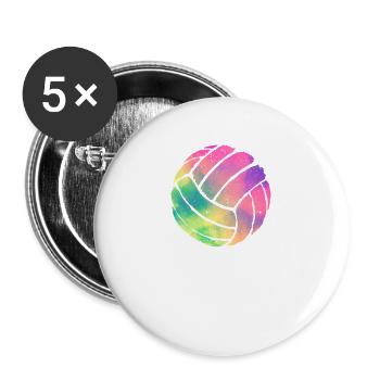 Aquarell Volleyball Liebhaber Fan Trainer Team - Buttons groß 56 mm (5er Pack) - Weiß - Vorne