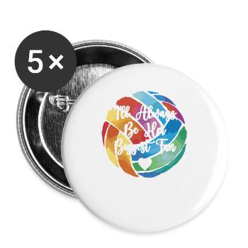 I'll always be her biggest fan of volleyball - Buttons large 2.2''/56 mm (5-pack) - white - Front