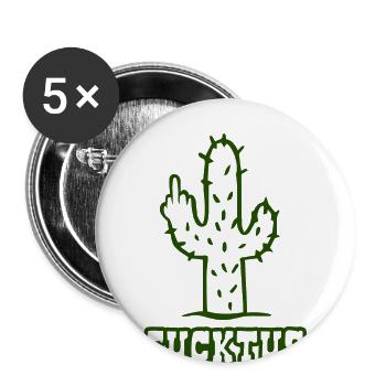 Fucktus - Fuck you Cactus - Middle Finger - Buttons large 2.2''/56 mm (5-pack) - white - Front
