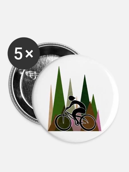 Radfahrer - Buttons groß 56 mm (5er Pack) - Weiß