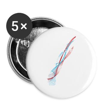Drapeau du Luxembourg, fierté luxembourgeoise - Lot de 5 grands badges (56 mm) - blanc - Devant