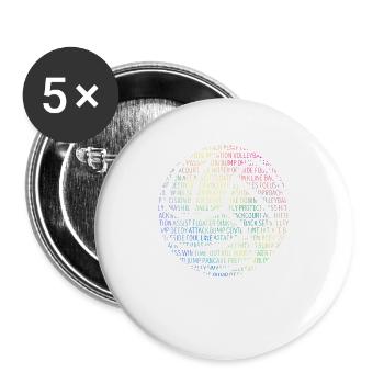 Cute Volleyball Design Silhouette Team Sports - Buttons large 2.2''/56 mm (5-pack) - white - Front