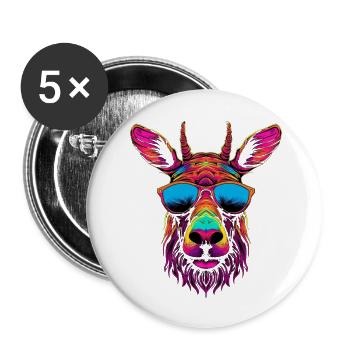 birthday present alces animal rights funny sayings - Buttons groß 56 mm (5er Pack) - Weiß - Vorne