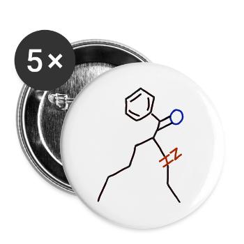 Happy man with tattoo and gift. - Buttons large 2.2''/56 mm (5-pack) - white - Front