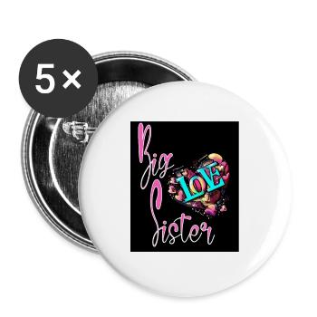 BIG SISTER,TSHIRT - Buttons large 2.2''/56 mm (5-pack) - white - Front