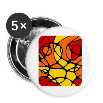Neurographic modern abstract design - Buttons large 2.2''/56 mm (5-pack) - white - Front