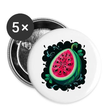 WASSERMELONE - Buttons groß 56 mm (5er Pack) - Weiß - Vorne