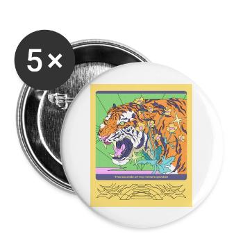 Tiger et une citation! - Lot de 5 grands badges (56 mm) - blanc - Devant