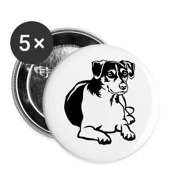 Dansk Svensk Gaardhond - Buttons large 2.2''/56 mm (5-pack) - white - Front