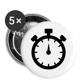 Stoppuhr 2 - Buttons groß 56 mm (5er Pack) - Weiß - Vorne