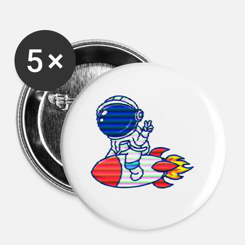 Space rocket travel. A gift for space fans - Buttons large 2.2''/56 mm (5-pack) - white