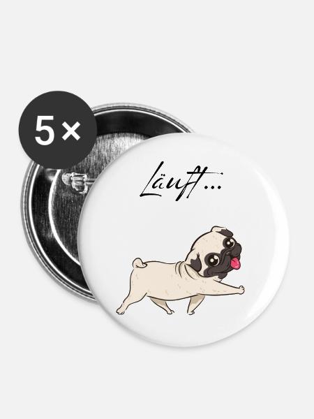 Läuft ... - Buttons groß 56 mm (5er Pack) - Weiß