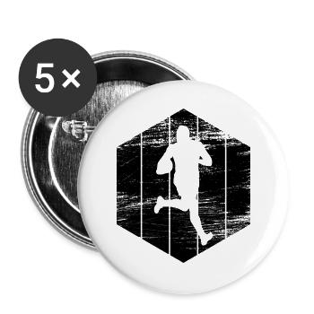 Rugbyspieler Skizze - Buttons groß 56 mm (5er Pack) - Weiß - Vorne