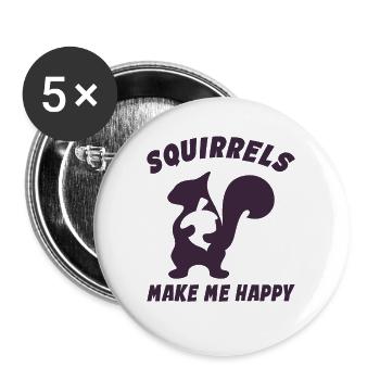 Cute Squirrel For Squirrel Lovers - Buttons large 2.2''/56 mm (5-pack) - white - Front