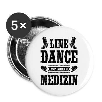 Line Dance Linedance tanzen Linedancing Geschenk - Buttons groß 56 mm (5er Pack) - Weiß - Vorne