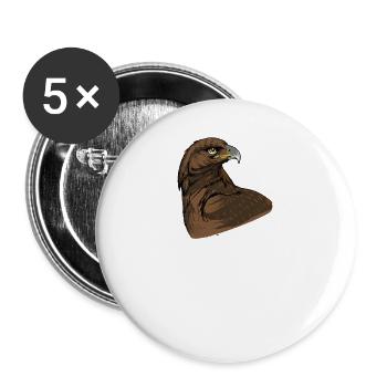 Steinadler I Goldadler Greifvogel Motiv für - Buttons groß 56 mm (5er Pack) - Weiß - Vorne