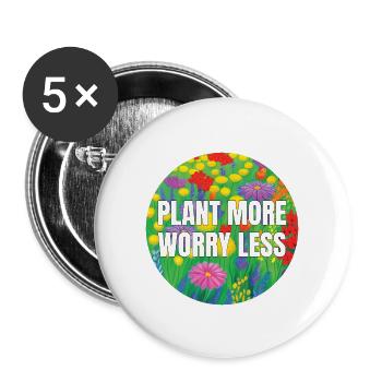 jardinier cadeau verger amateur jardinier jardin - Lot de 5 grands badges (56 mm) - blanc - Devant