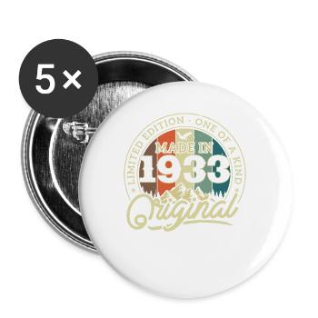 Original de 1933 - Lot de 5 grands badges (56 mm) - blanc - Devant