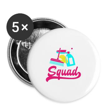 Housekeeping Squad - Buttons large 2.2''/56 mm (5-pack) - white - Front