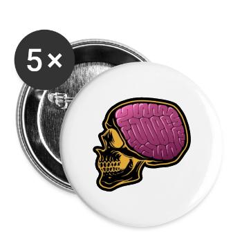 Skull "JOEF" - Buttons large 2.2''/56 mm (5-pack) - white - Front
