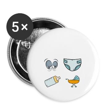 Prévisions pour 2024 Humour Futur Papa pour 2024 - Lot de 5 grands badges (56 mm) - blanc - Devant