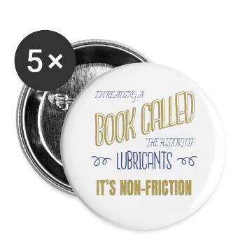 bibliophile happy cat films livre ver amour cool - Lot de 5 grands badges (56 mm) - blanc - Devant