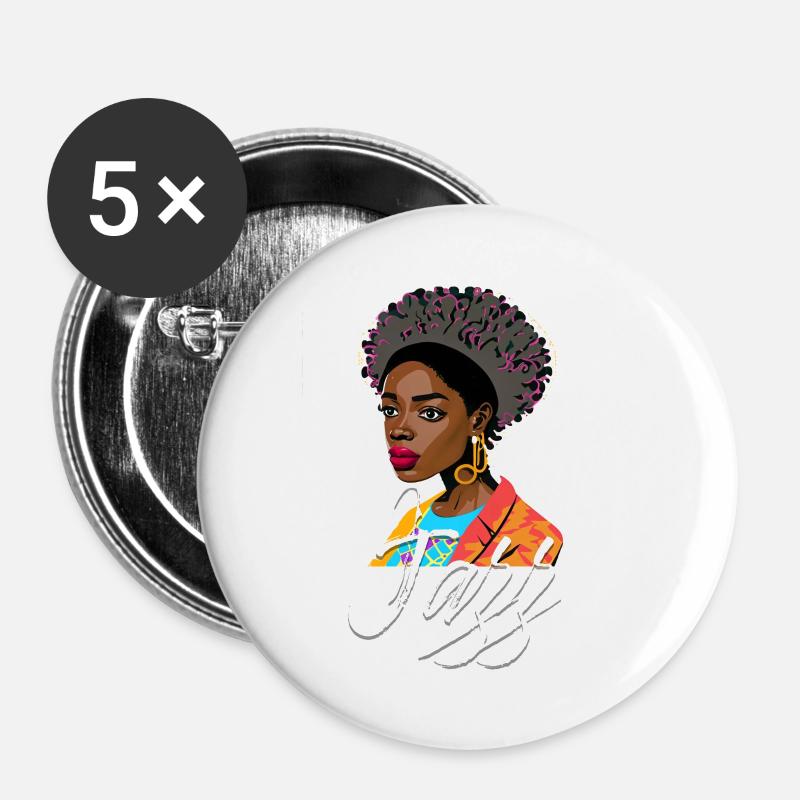 Jazz - Buttons large 2.2''/56 mm (5-pack) - white