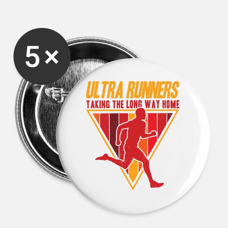 Ultramarathon Runner Ultramarathon Trail Running Ges - Buttons large 2.2''/56 mm (5-pack) - white