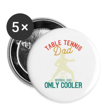 Papa de tennis de table Comme un père normal, seulement plus cool - Lot de 5 grands badges (56 mm) - blanc - Devant
